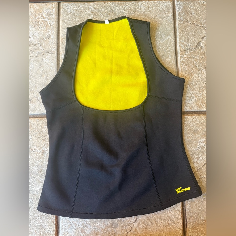 Hot Shapers Sauna Sweat Vest Women’s Large Compression Tank Waist Trainer Black